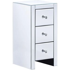 Beliani LORRIS Silver Mirrored Chest of Drawers - Chest of Drawers Beliani LORRIS Silver Mirrored Chest of Drawers - Chest of Drawers