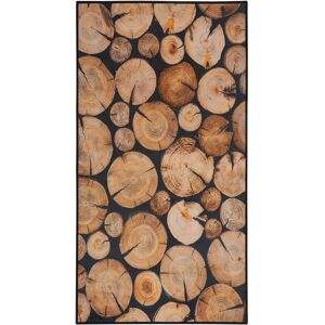 Beliani Modern Wood Log Pattern Rectangular Area Rug 80x150cm Beliani Modern Wood Log Pattern Rectangular Area Rug 80x150cm
