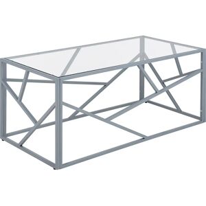 Beliani Coffee Table Silver Metal Frame Glass - Coffee Table Beliani Coffee Table Silver Metal Frame Glass - Coffee Table