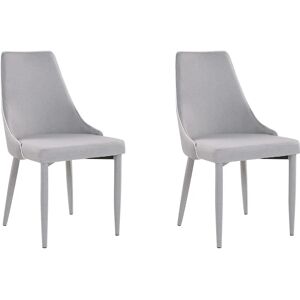 Beliani Camio Light Grey Fabric Set of 2 Dining Chairs - Dining Chairs Beliani Camio Light Grey Fabric Set of 2 Dining Chairs - Dining Chairs