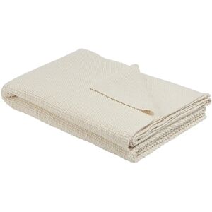 Beliani ASAKA Cotton Beige 130x180cm Bed Throw Beliani ASAKA Cotton Beige 130x180cm Bed Throw