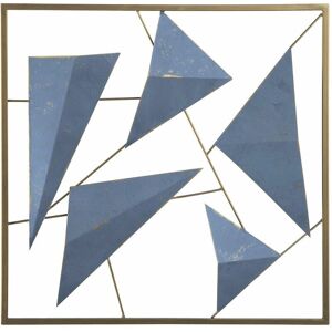 Beliani Wall Decor ZINC Blue Square Metal Modern Coastal - Wall Decor Beliani Wall Decor ZINC Blue Square Metal Modern Coastal - Wall Decor