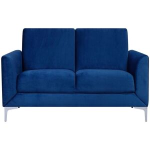 Beliani Sofa Navy Blue Velvet 2 Seater - Sofa Beliani Sofa Navy Blue Velvet 2 Seater - Sofa