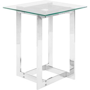 Beliani Silver Glass Side Table - Side Table - Modern Design Beliani Silver Glass Side Table - Side Table - Modern Design