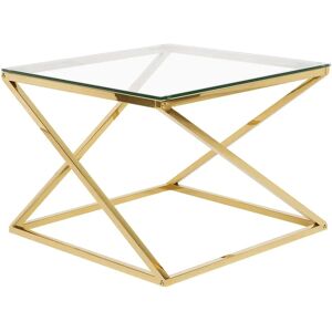 Beliani Gold Coffee Table - Square Tempered Glass - Glam Design Beliani Gold Coffee Table - Square Tempered Glass - Glam Design