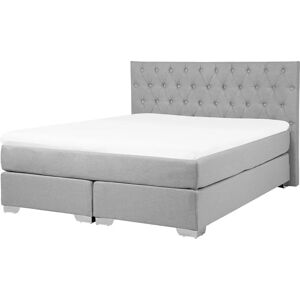 Beliani EU King Divan Bed Light Grey - Bed Beliani EU King Divan Bed Light Grey - Bed