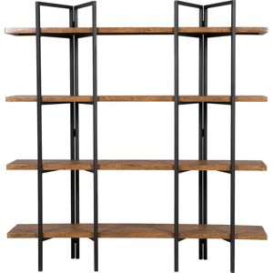 Beliani 4 Tier Bookcase Dark Wood - Industrial Minimalist Shelving Unit Beliani 4 Tier Bookcase Dark Wood - Industrial Minimalist Shelving Unit