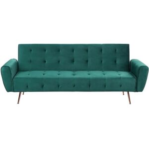 Beliani Sofa Bed Green Velvet - Sofa Bed Beliani Sofa Bed Green Velvet - Sofa Bed