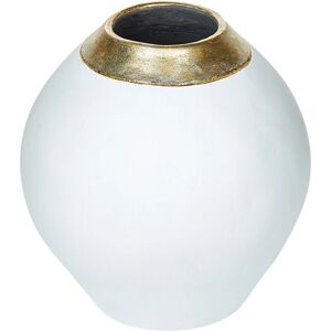 Beliani LAURI Ceramic White Decorative Vase - 33 cm Beliani LAURI Ceramic White Decorative Vase - 33 cm