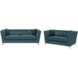 Beliani Velvet Sofa Set Teal Blue - Modern Chic Sofa Beliani Velvet Sofa Set Teal Blue - Modern Chic Sofa