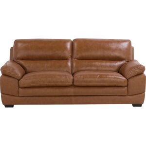 Beliani HORTEN Brown Leather 3 Seater Sofa - Sofa Beliani HORTEN Brown Leather 3 Seater Sofa - Sofa