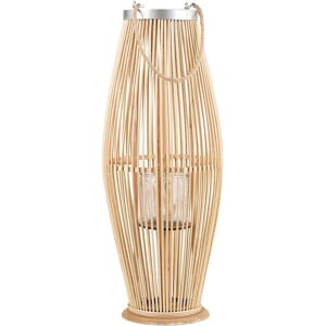 Beliani Bamboo Lantern - 72cm Boho Indoor Outdoor Decor Beliani Bamboo Lantern - 72cm Boho Indoor Outdoor Decor