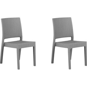 Beliani Set of 2 Light Grey Garden Chairs FOSSANO - Garden Chairs Beliani Set of 2 Light Grey Garden Chairs FOSSANO - Garden Chairs