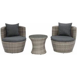 Conjunto de Jardín Beliani - Ratán Gris Modern de 3 Piezas Conjunto de Jardín Beliani - Ratán Gris Modern de 3 Piezas