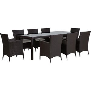 Beliani Garden Dining Set - 8 Seater Brown UV Resistant Table Beliani Garden Dining Set - 8 Seater Brown UV Resistant Table