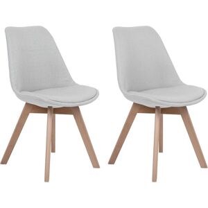 Beliani Set of 2 Light Grey Dining Chairs - Dining Chairs Beliani Set of 2 Light Grey Dining Chairs - Dining Chairs