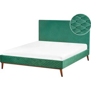 Beliani King Size Bed Green Velvet - Bed Beliani King Size Bed Green Velvet - Bed