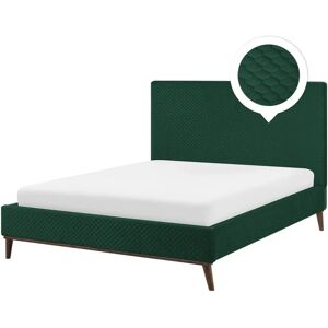 Beliani Double Bed Green Velvet - Bed Beliani Double Bed Green Velvet - Bed