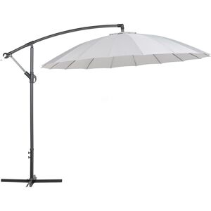 Beliani Garden Parasol - Light Grey, Adjustable, Modern Design Beliani Garden Parasol - Light Grey, Adjustable, Modern Design