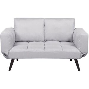 Beliani Sofa Bed Light Grey BREKKE - Sofa Bed, Adjustable Armrests, Minimalist Material Beliani Sofa Bed Light Grey BREKKE - Sofa Bed, Adjustable Armrests, Minimalist Material