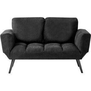Beliani Sofa Bed Black - Modern Minimalist Convertible for Two Beliani Sofa Bed Black - Modern Minimalist Convertible for Two