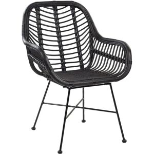 Beliani Rattan Armchair Black - Living Room Beliani Rattan Armchair Black - Living Room