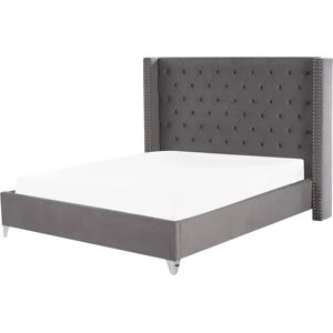 Beliani LUBBON Velvet Super King Bed - Modern Vintage Style Beliani LUBBON Velvet Super King Bed - Modern Vintage Style