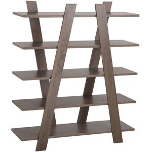 Beliani Bookcase Dark Brown - 5 Shelves Scandinavian Beliani Bookcase Dark Brown - 5 Shelves Scandinavian