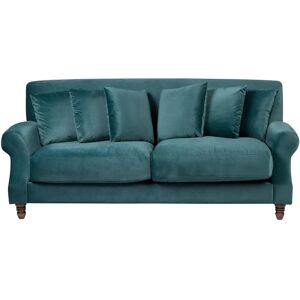 Beliani Velvet Sofa with 6 Pillows - 3 Seater Furniture Beliani Velvet Sofa with 6 Pillows - 3 Seater Furniture