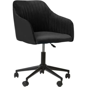 Beliani Office Black Velvet Height Adjustable Swivel Chair - Office Chair Beliani Office Black Velvet Height Adjustable Swivel Chair - Office Chair