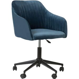 Beliani Office Swivel Chair Blue Velvet Height Adjustable - Office Chair Beliani Office Swivel Chair Blue Velvet Height Adjustable - Office Chair