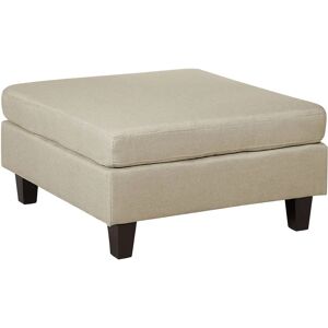 Beliani Ottoman Beige FEVIK - Modern Square Upholstered Footstool Beliani Ottoman Beige FEVIK - Modern Square Upholstered Footstool