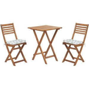 Beliani FIJI 3-Piece Bistro Set - Acacia Wood, Mint Green Cushions Beliani FIJI 3-Piece Bistro Set - Acacia Wood, Mint Green Cushions