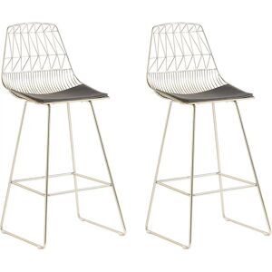 Beliani - Set of 2 Gold Metal Bar Chairs Preston Beliani - Set of 2 Gold Metal Bar Chairs Preston