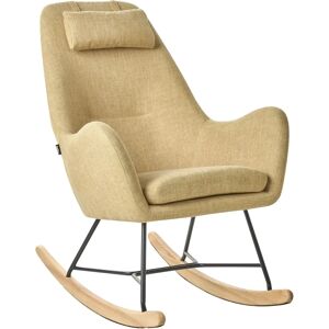 Beliani ARRIE Yellow Fabric Rocking Chair - Rocking Chair Beliani ARRIE Yellow Fabric Rocking Chair - Rocking Chair