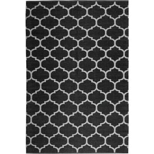 Beliani Area Rug Carpet Black White Reversible 160x230cm Beliani Area Rug Carpet Black White Reversible 160x230cm