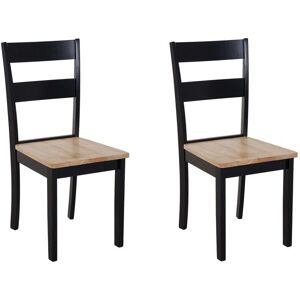 Beliani Set of 2 Black Georgia Dining Chairs Beliani Set of 2 Black Georgia Dining Chairs