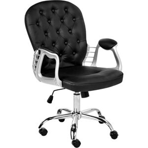 Beliani Office Chair Faux Leather Black Tufted - Office Chair Beliani Office Chair Faux Leather Black Tufted - Office Chair