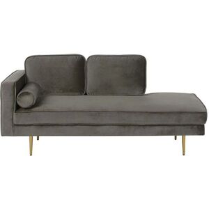 Beliani - Left Hand Velvet Chaise Lounge - Modern Design Beliani - Left Hand Velvet Chaise Lounge - Modern Design