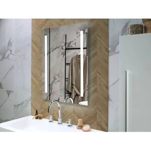 Beliani Wall Mounted LED Mirror - 70x90cm - Silver - Modern Bathroom Mirror Beliani Wall Mounted LED Mirror - 70x90cm - Silver - Modern Bathroom Mirror