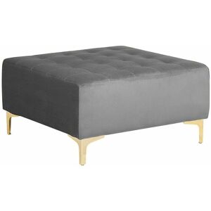 Beliani Ottoman Aberdeen Grey Velvet - Ottoman Beliani Ottoman Aberdeen Grey Velvet - Ottoman