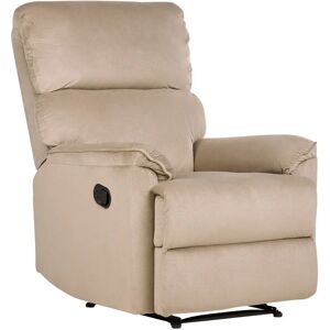 Beliani Armchair with Footrest Light Brown Polyester Modern Style - Armchair Beliani Armchair with Footrest Light Brown Polyester Modern Style - Armchair