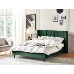 Beliani King Size Bed Frame - Dark Green Velvet - Bed Beliani King Size Bed Frame - Dark Green Velvet - Bed
