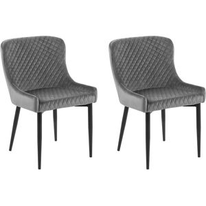 Beliani Set of 2 Velvet Dining Chairs - Dining Chairs Beliani Set of 2 Velvet Dining Chairs - Dining Chairs