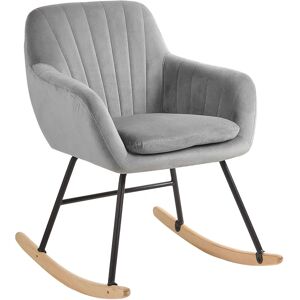 Beliani LIARUM Grey Velvet Rocking Chair - Rocking Chair Beliani LIARUM Grey Velvet Rocking Chair - Rocking Chair