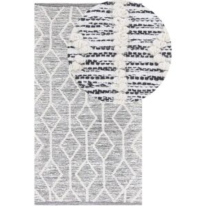 Tapis Beliani Gris et Beige en Laine et Coton - 80x150cm - Tapis - Publicité Tapis Beliani Gris et Beige en Laine et Coton - 80x150cm - Tapis - Publicité