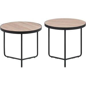 Beliani Set of 2 Coffee Tables Light Wood - Coffee Table Beliani Set of 2 Coffee Tables Light Wood - Coffee Table