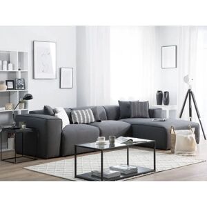 Beliani Corner Sofa Dark Grey - Left Hand - Modern Living Room Furniture Beliani Corner Sofa Dark Grey - Left Hand - Modern Living Room Furniture