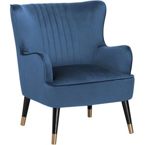 Beliani Wingback Chair - Dark Blue - Vintage Style Lounge Armchair Beliani Wingback Chair - Dark Blue - Vintage Style Lounge Armchair