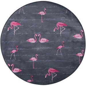 Beliani Model xx120 - Round Rug with Pink Flamingos - Rug Beliani Model xx120 - Round Rug with Pink Flamingos - Rug